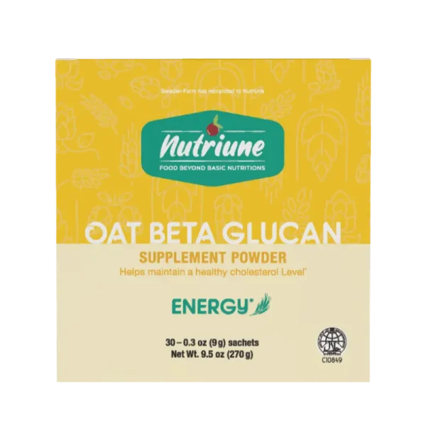 nutriune energy supplement with oat beta glucan